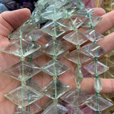 Sunstone Aquamarine Fluorite Stone Beads 15'' Rhombus Square DIY Jewelry Making