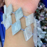 Natural Sunstone Aquamarine Fluorite Stone Beads 15'' DIY Loose Beads