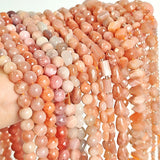 Natural Sunstone Beads Irregular Round Loose Sun Beads for DIY Jewelry