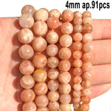 Natural Sunstone Beads Irregular Round Loose Sun Beads for DIY Jewelry