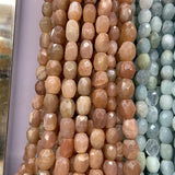 Natural Sunstone Coral Fessoil Aquamarine Prehnite Beads 15''