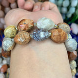 Natural Sunstone Coral Fessoil Aquamarine Prehnite Beads 15''