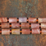 Faceted Sunstone Beads Jewelry Long Thin Tubes 10*14 mm