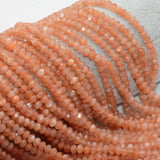 Natural Sunstone Faceted Rondelle Beads 3.5x4.8mm
