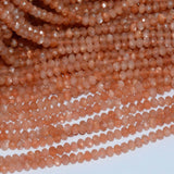 Natural Sunstone Faceted Rondelle Beads 3.5x4.8mm