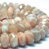 Natural Sunstone Faceted Rondelle Loose Beads Gemstone Bracelet Necklace