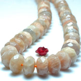Natural Sunstone Faceted Rondelle Loose Beads Gemstone Bracelet Necklace