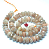 Natural Sunstone Faceted Rondelle Loose Beads Gemstone Bracelet Necklace
