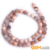 Natural Sunstone Frost Matte Round Spacer Beads 15 inch Strand