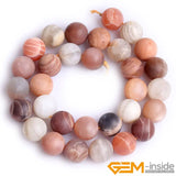Natural Sunstone Frost Matte Round Spacer Beads 15 inch Strand
