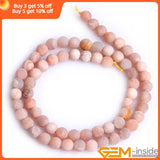 Natural Sunstone Frost Matte Round Spacer Beads 15 inch Strand