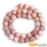Natural Sunstone Frost Matte Round Spacer Beads 15 inch Strand