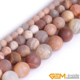 Natural Sunstone Frost Matte Round Spacer Beads 15 inch Strand