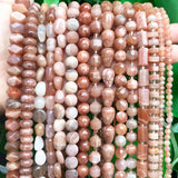Sunstone Drop Faceted Rondelle Loose Beads for Jewelry Making