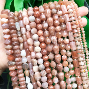 Sunstone Drop Faceted Rondelle Loose Beads for Jewelry Making
