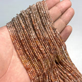 Sunstone Gradient Bead Orange Faceted Round Small Bead 3mm