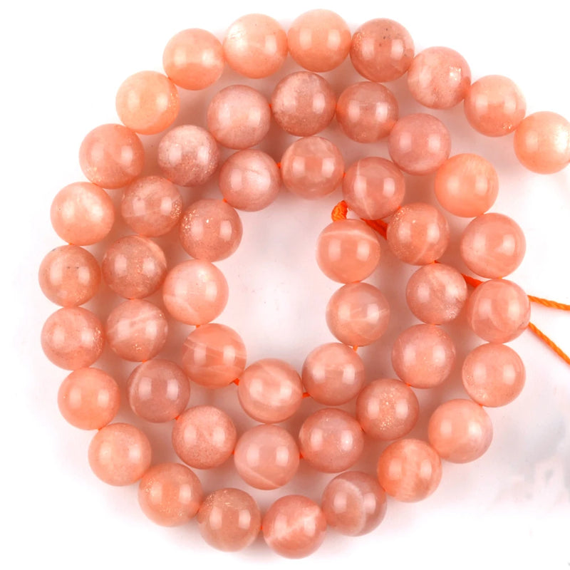 Natural Sunstone Round Gemstone Spacer Bead 6/8/10/12mm