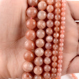 Natural Sunstone Round Gemstone Spacer Bead 6/8/10/12mm