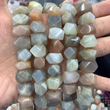 Natural Sunstone Stone Beads Faceted Irregular DIY Loose Beads 15''