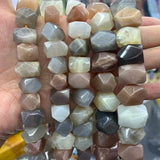 Natural Sunstone Stone Beads Faceted Irregular DIY Loose Beads 15''