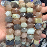 Natural Sunstone Stone Beads Faceted Irregular DIY Loose Beads 15''