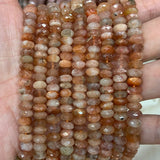 Sunstone Stone Beads 15'' Faceted Rondelle for DIY Jewelry Making