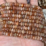 Sunstone Stone Beads 15'' Faceted Rondelle for DIY Jewelry Making