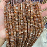 Sunstone Stone Beads 15'' Faceted Rondelle for DIY Jewelry Making