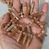 Natural Sunstone Stone Beads 15'' Sticks Crystal Point Shape DIY Loose Beads