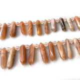 Natural Sunstone Stone Beads 15'' Sticks Crystal Point Shape DIY Loose Beads