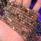 Natural Sunstone Stone Beads 5.5-9.5mm Round DIY Loose Beads