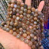 Natural Sunstone Stone Beads 5.5-9.5mm Round DIY Loose Beads