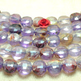 7 Natural Seven Crystal Faceted Coin Loose Beads Gemstone Bracelet DIY