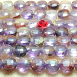 7 Natural Seven Crystal Faceted Coin Loose Beads Gemstone Bracelet DIY