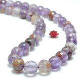 Natural Seven Crystal Faceted Round Loose Beads Gemstone 7 Semi Precious Stone