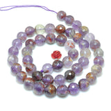Natural Seven Crystal Faceted Round Loose Beads Gemstone 7 Semi Precious Stone