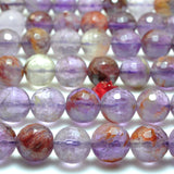 Natural Seven Crystal Faceted Round Loose Beads Gemstone 7 Semi Precious Stone