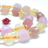 Strawberry Quartz Faceted Point Beads Bracelet