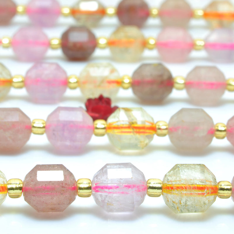 Strawberry Quartz Faceted Point Beads Bracelet