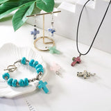 Stone Pendants Cone Spike Charm Cross Charm for DIY Bracelet