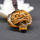 Tiger's Eye Beads Pendant Necklace - Jade Pendant Tiger Necklace Jewelry