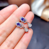 Tanzanite Earrings 925 Silver 3x5mm Center Stone Women's Gift
