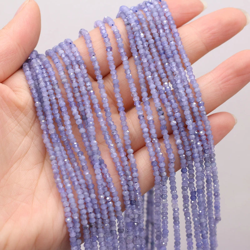 Natural Tanzanite Faceted Beaded Round Shape Beads 3x2mm