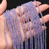 Natural Tanzanite Faceted Beaded Round Shape Beads 3x2mm