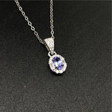 Natural Tanzanite 925 Silver Lady Pendant