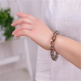 Natural Tea Crystal Bracelets Beads Size 12mm Single Lap Hand String Jewelry
