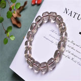 Natural Tea Crystal Bracelets Beads Size 12mm Single Lap Hand String Jewelry