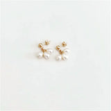 Teardrop Pearl Earrings 14K Filled Minimalism Jewelry