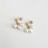 Teardrop Pearl Earrings 14K Filled Minimalism Jewelry