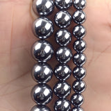 Natural Terahertz Round Loose Spacer Beads 4/6/8/10mm